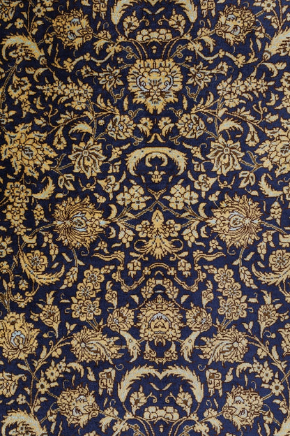 Traditional Hand-Knotted Fine Persian Qom Pure Silk Rug