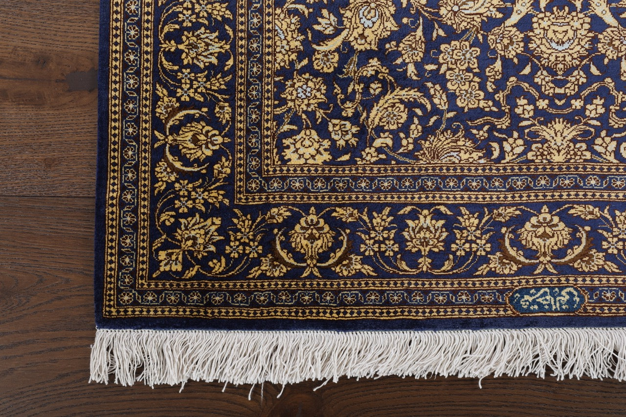 Traditional Hand-Knotted Fine Persian Qom Pure Silk Rug product image #27792129327274