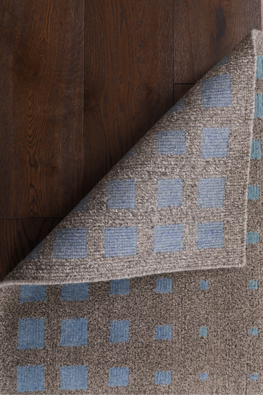 Modern Fine Handmade Nepal Wool Carpet Blue Green Grey product image #27636999782570