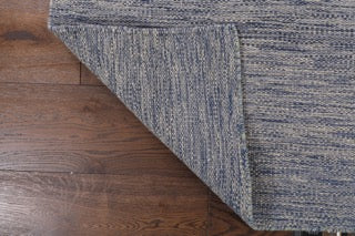 Modern Wool  Denim Blue Kilim  Flat Weave