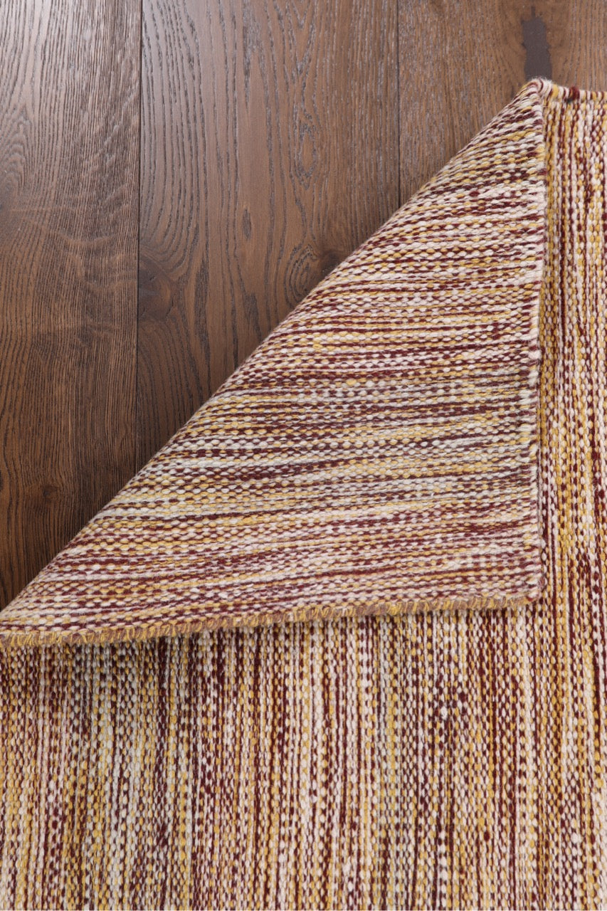 Handmade Modern Wool Striped Multicolor Flat Weave Kilim