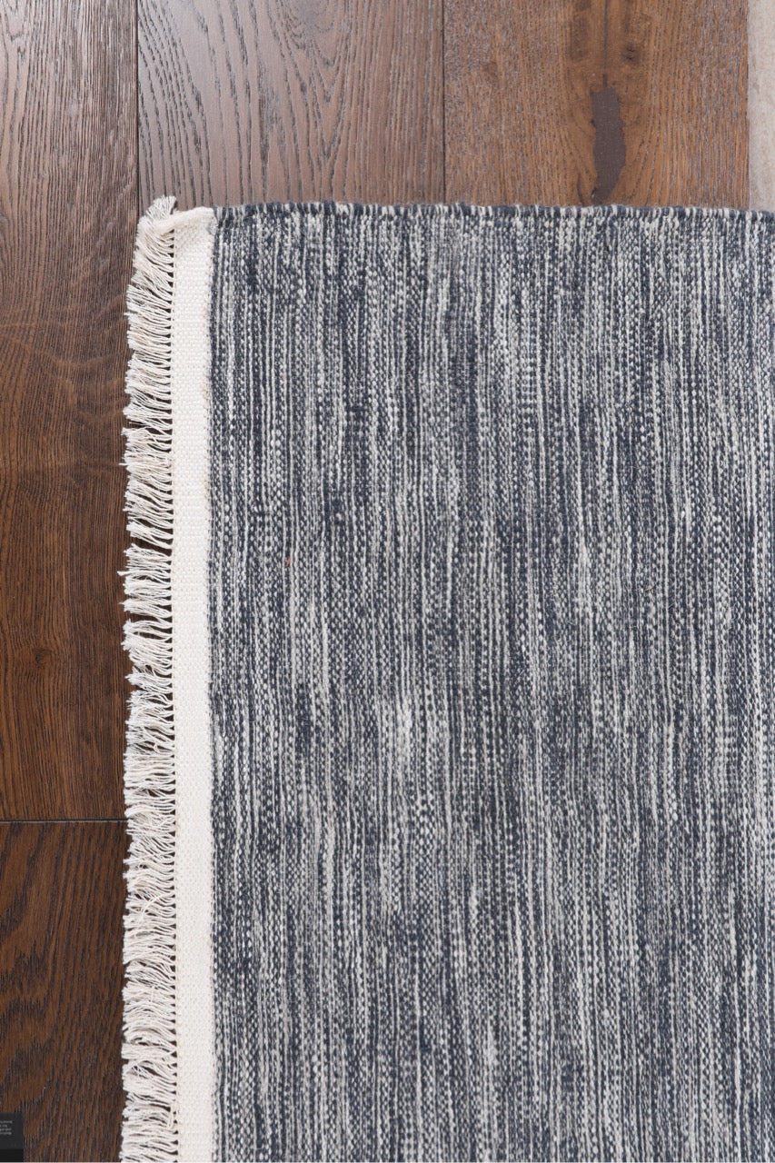Handmade Modern Wool Multicolor Striped Kilim