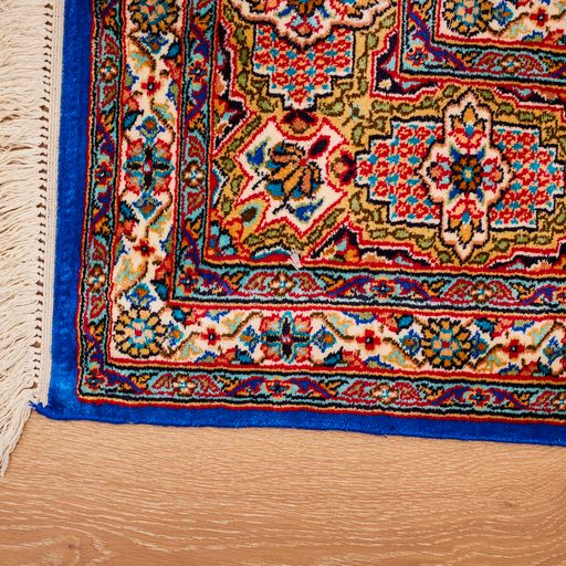 Kashmir Handcrafted Silk Area Rug Persian Gonbad Design