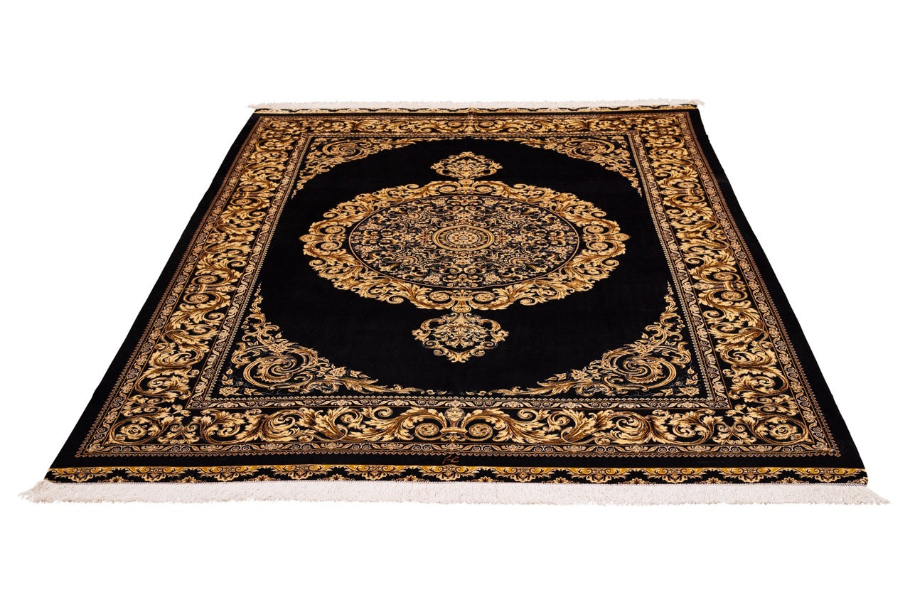 Persian Medallion Fine Silk Area Rug