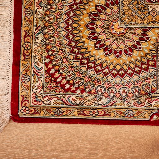 Kashmir Silk Rug with A Persian Gonbad Design