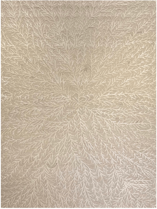 Modern Indian  Snow Flake Wool Hand Tufted Rug featured #7584818823338 
