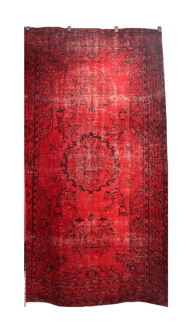 Turkish Fine Handmade Over-Dyed Wool Area Rug