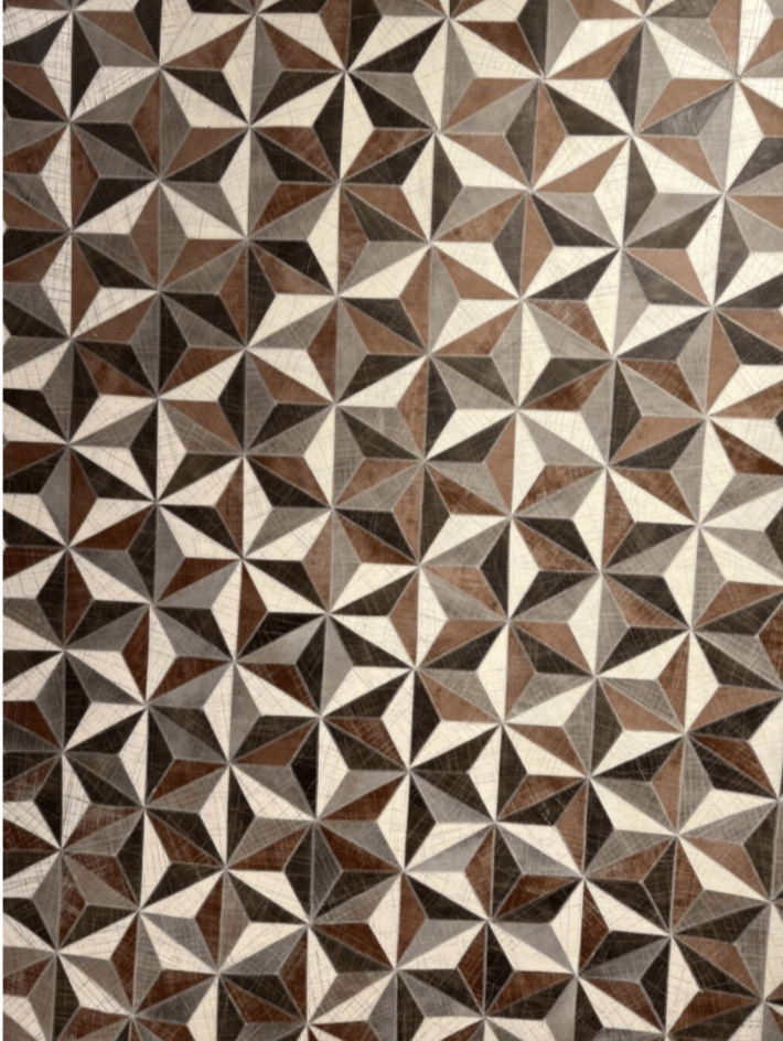 Modern Leather Patchwork Indian Area Rug