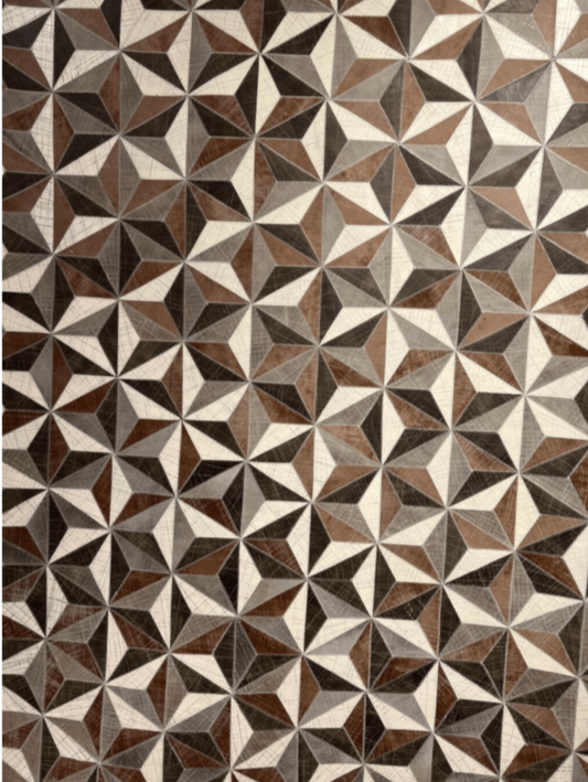 Modern Leather Patchwork Indian Area Rug