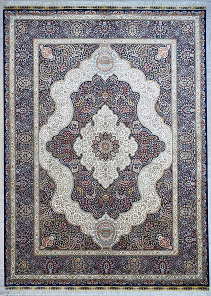 Chinese Traditional Medallion With Floral Design Silk Oversized Rug-id2
