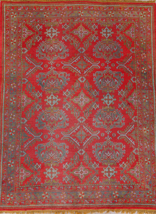 Handmade Fine Antique Turkish Oushak Wool Area Rug featured #7584891535530 