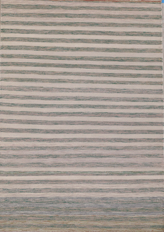 Handmade Modern Striped Multicolor Flat Weave Kilim featured #7562506240170 