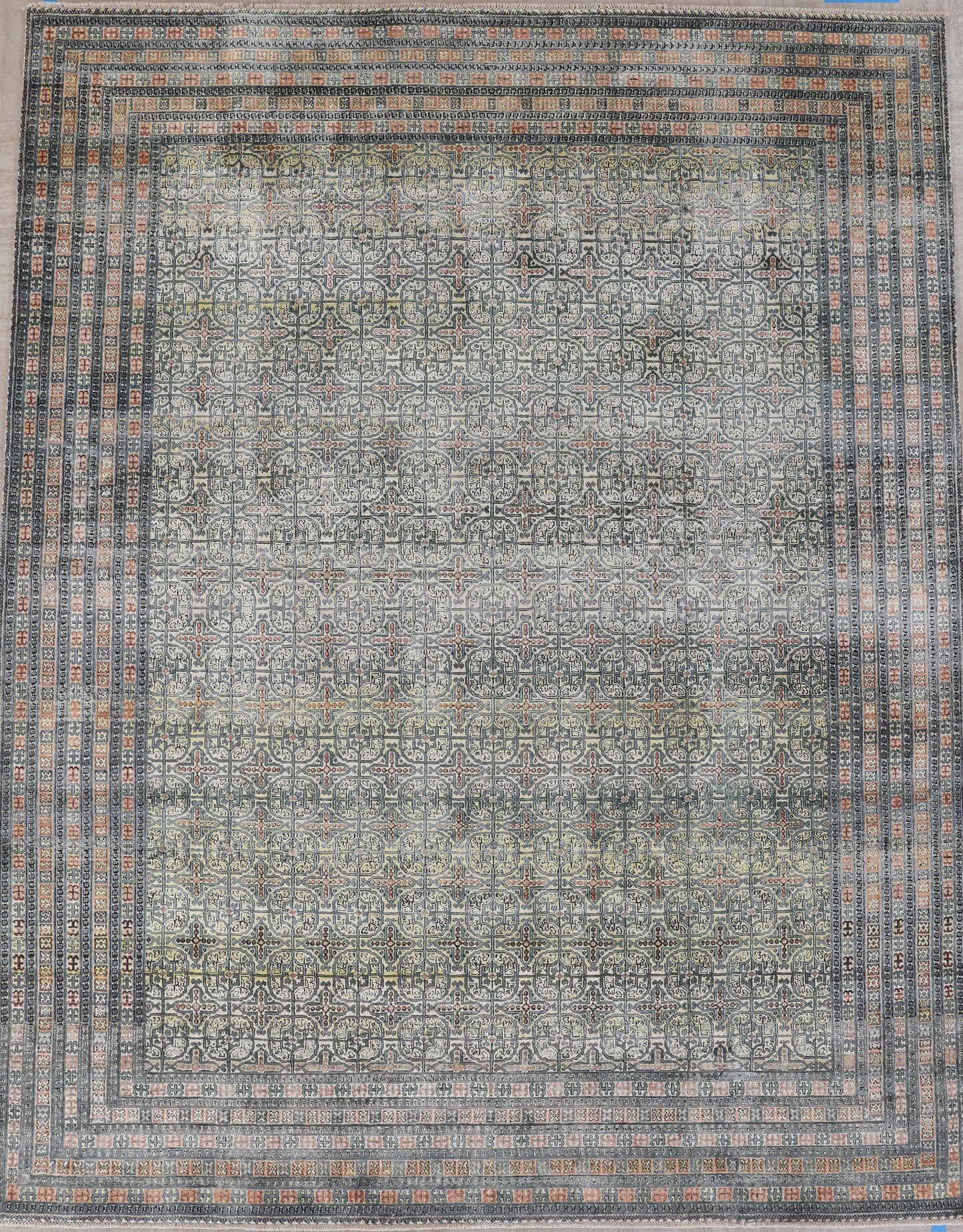 Pure Silk Very Fine Area Rug With An Antique Khotan Design