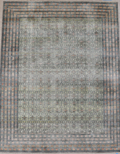 Pure Silk Very Fine Area Rug With An Antique Khotan Design