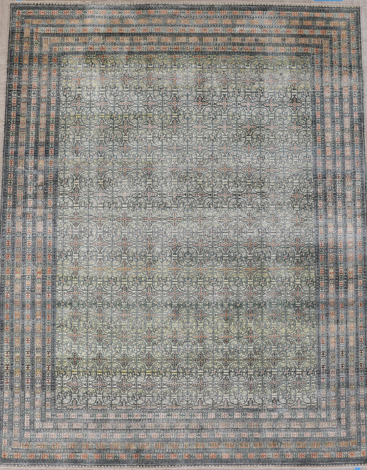 Pure Silk Very Fine Area Rug With An Antique Khotan Design