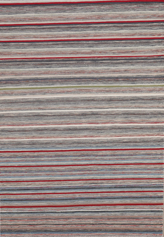 Handmade Modern Striped Multicolor Wool Kilim featured #7596467978410 