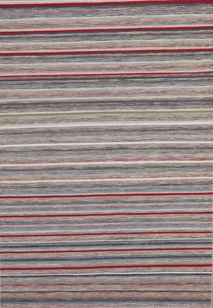 Handmade Modern Striped Multicolor Wool Kilim-id1
