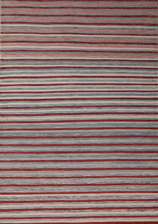 Handmade Modern Striped Multicolor Wool Kilim featured #7562512335018 