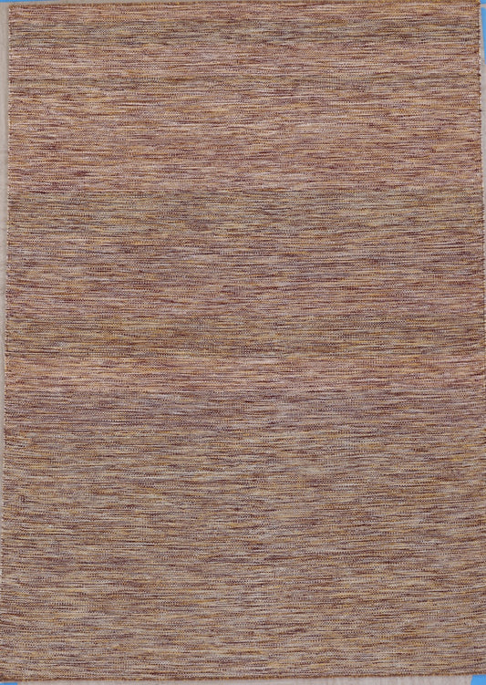 Handmade Modern Wool Striped Multicolor Flat Weave Kilim