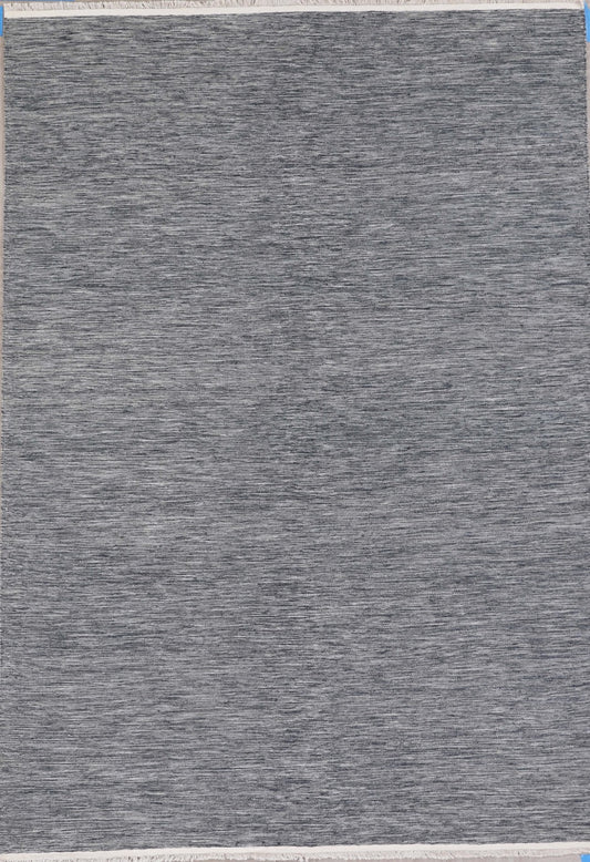 Handmade Modern Wool Multicolor Striped Kilim
