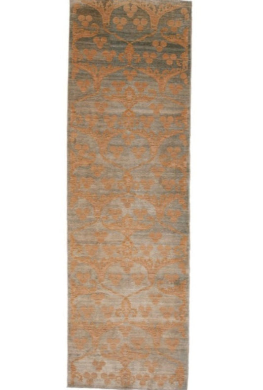 Pakistan Handmade Modern  Wool And Silk  Runner Rug