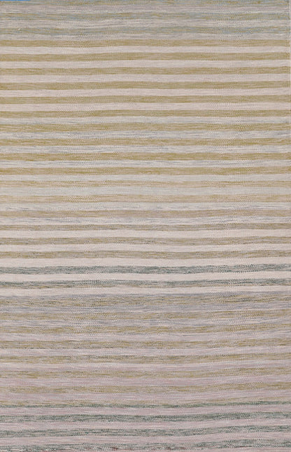 Handmade Modern Wool Multicolor Striped Kilim