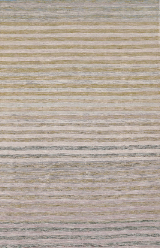 Handmade Modern Wool Multicolor Striped Kilim