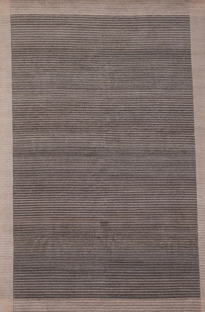 Handmade Modern Striped Wool Multicolor  Tibetan Area Rug