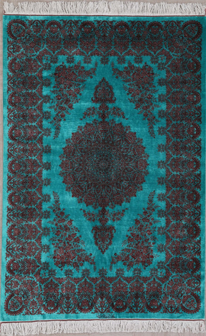 Persian Authentic Fine Silk Qom Rug