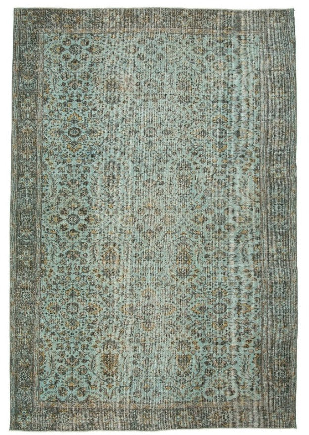Handmade Turkish Vintage Wool Carpet Traditional Floral  Design