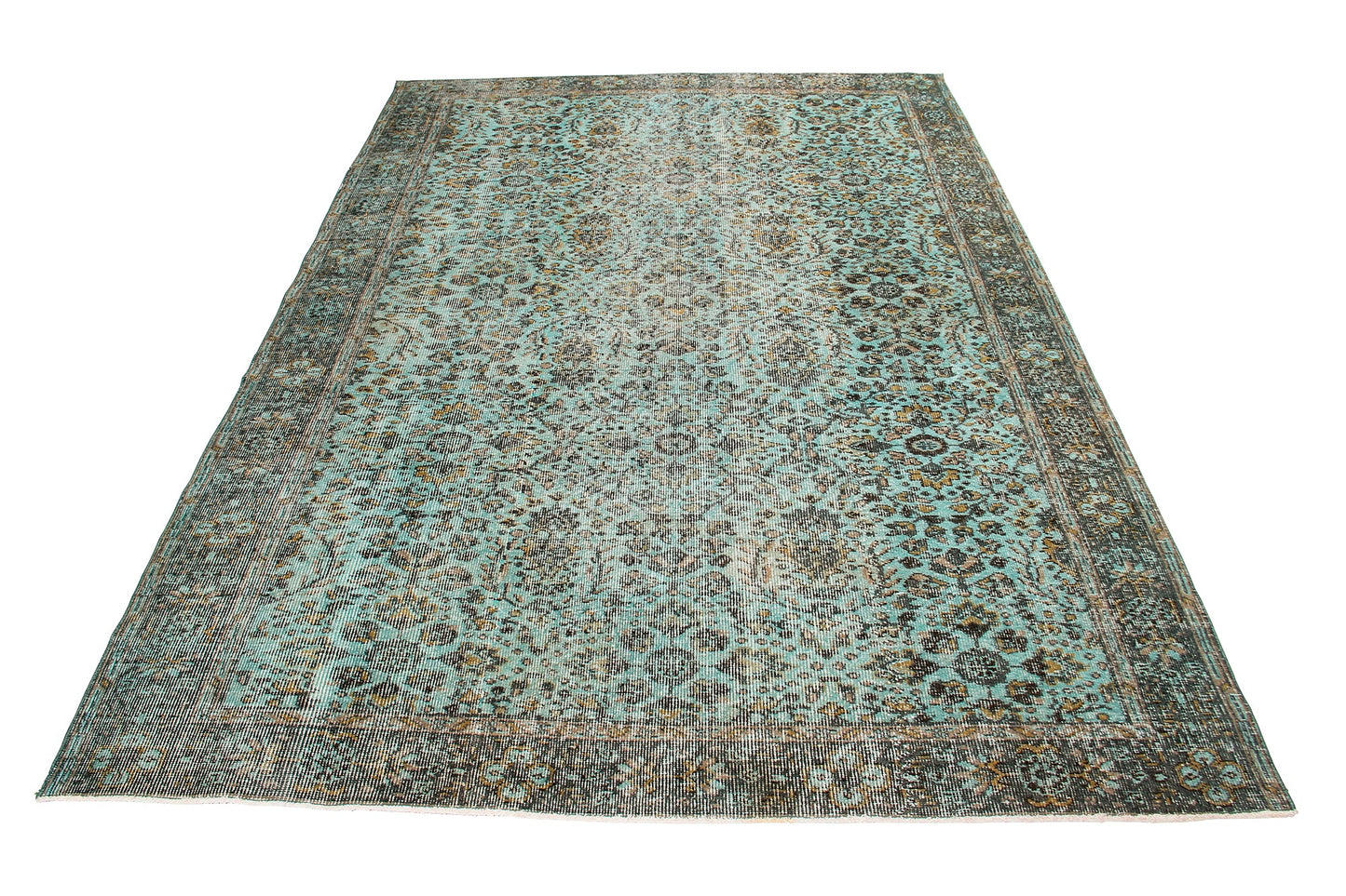 Handmade Turkish Vintage Wool Carpet Traditional Floral  Design