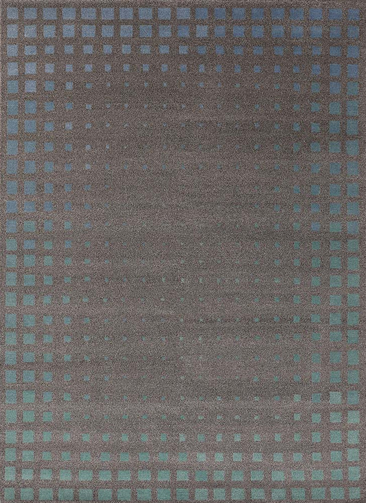 Modern Fine Handmade Nepal Wool Carpet Blue Green Grey featured #7595217125546 