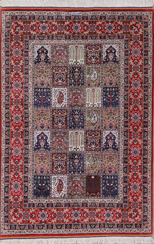 Hand-Knotted Persian Bakhtiari Four Season Pure Silk Carpet featured #7585834401962 