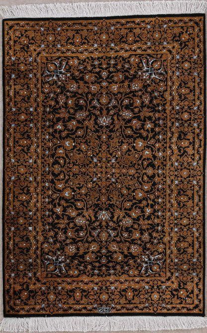 Silk Fine Hand-Knotted Traditional  Persian  Qom  Rug-id3
