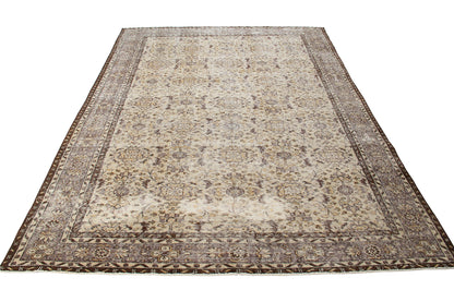 Vintage Wool Rug With a Traditional Floral Design