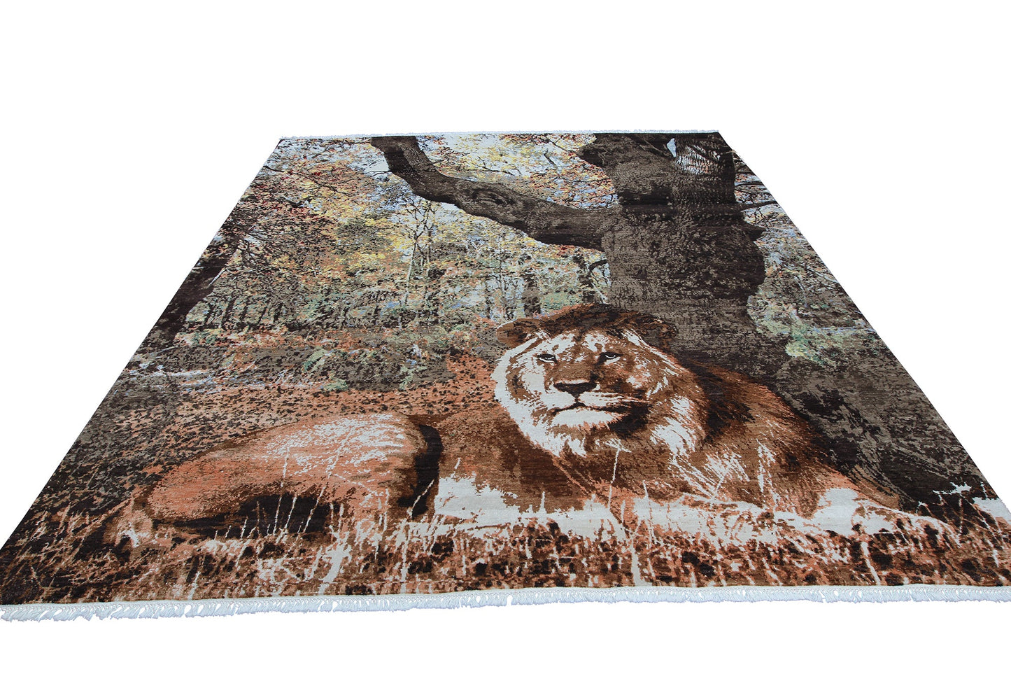 Indian Modern Fine Hand-knotted Wool & Silk Area Rug