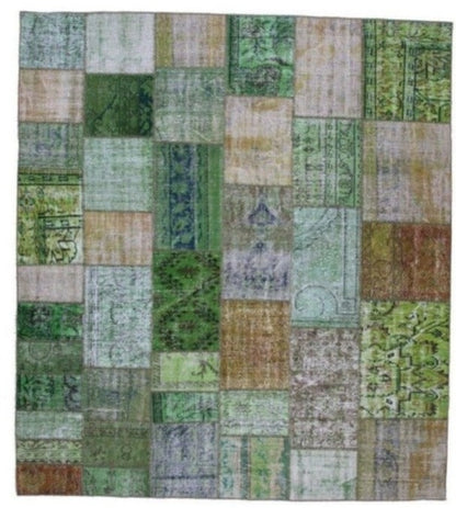 Vintage Multicolor Patchwork Wool Turkish Area Rug-id2
