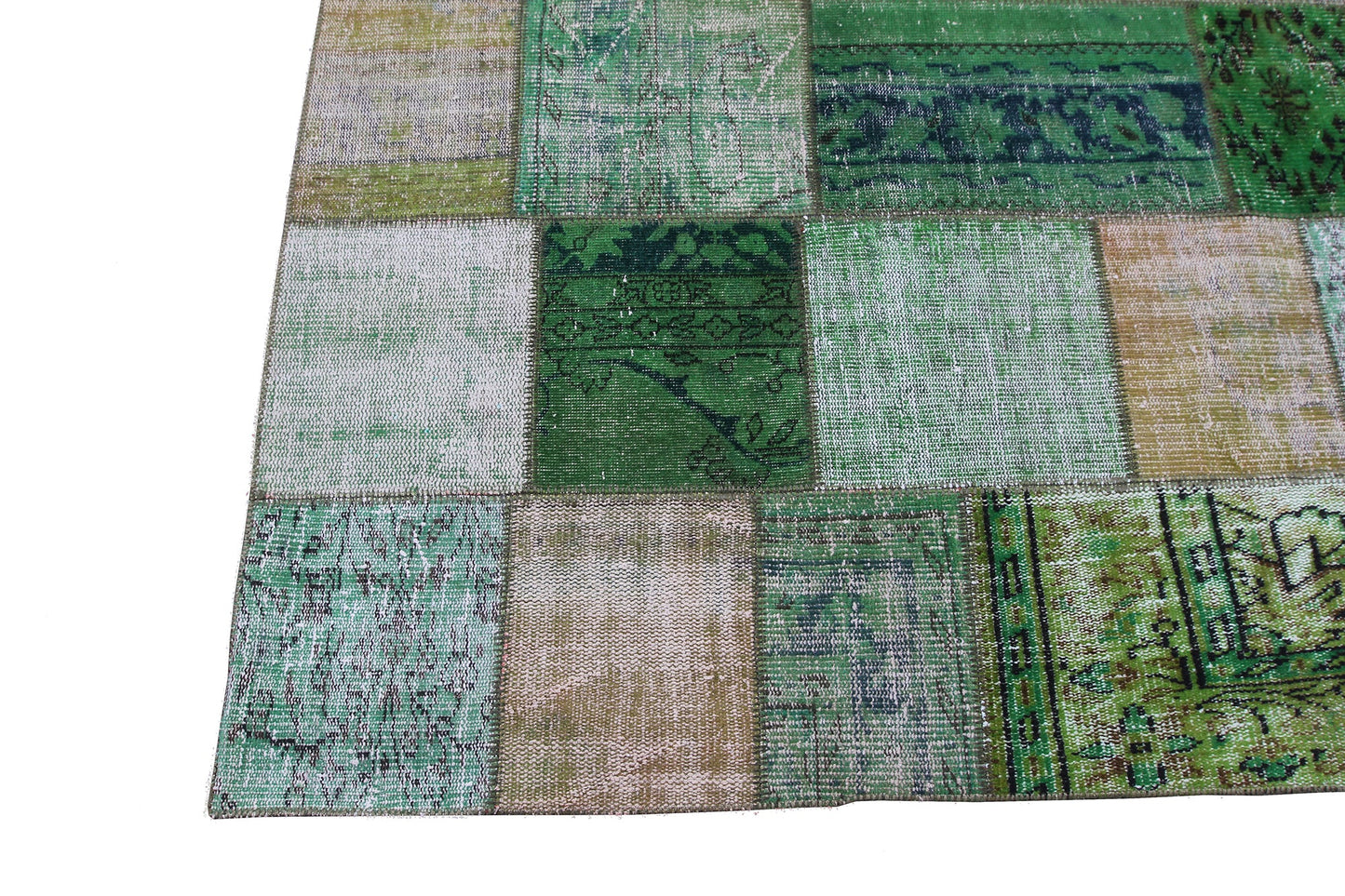 Vintage Multicolor Patchwork Wool Turkish Area Rug product image #27556075765930