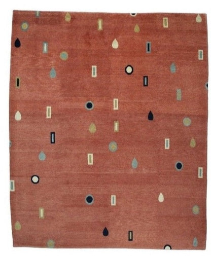 Handmade Indian Tibetan Handmade Wool Carpet With Contemporary Navajo Design