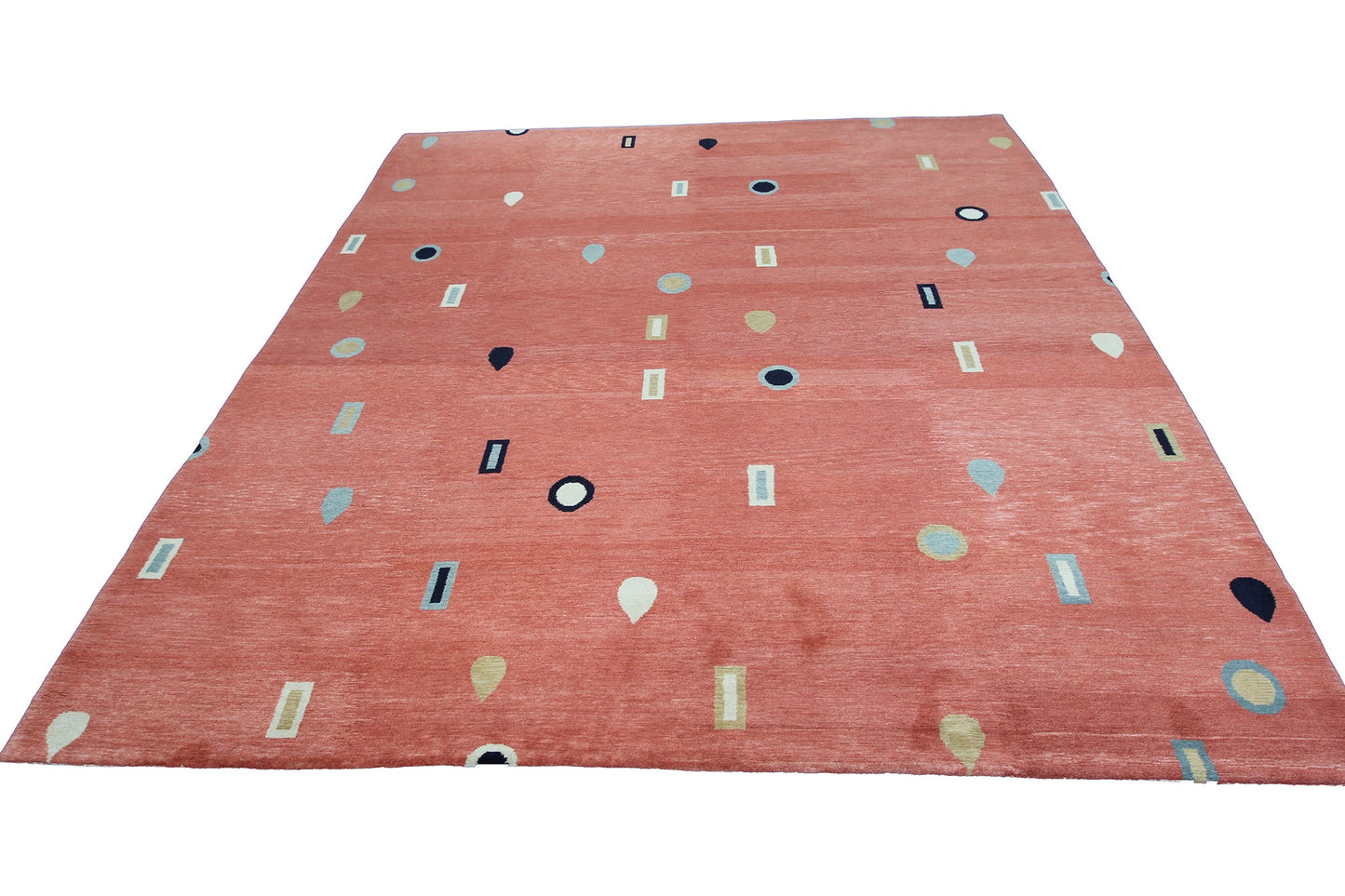 Handmade Indian Tibetan Handmade Wool Carpet With Contemporary Navajo Design