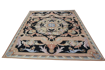Chinese with French Design Needlepoint Rug.-id6
