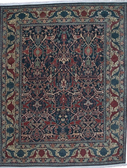 Traditional Handmade Wool Area Rug with A floral Pattern-id2
