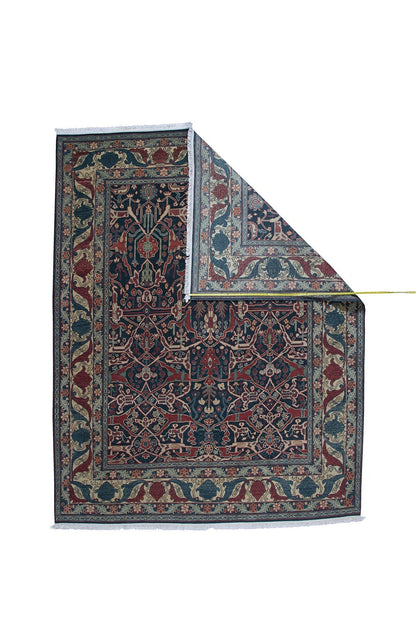 Traditional Handmade Wool Area Rug with A floral Pattern-id4
