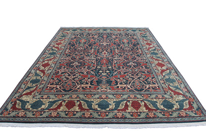 Traditional Handmade Wool Area Rug with A floral Pattern-id5

