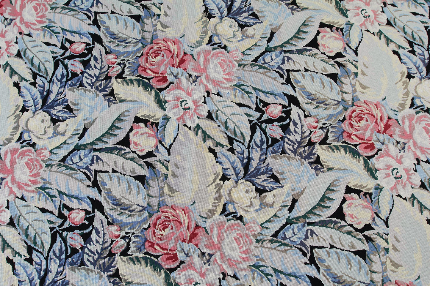 China Floral Needlepoint French Country Handmade Wool Area Rug