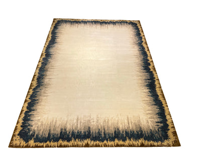 Modern Nepal Pure Silk Handmade Blue Gold Carpet-id2
