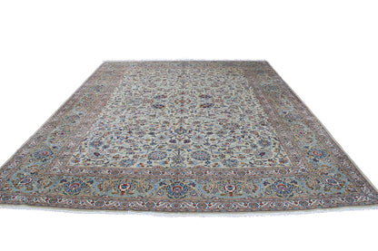 Traditional Persian Kashan Handmade Wool And Silk Carpet