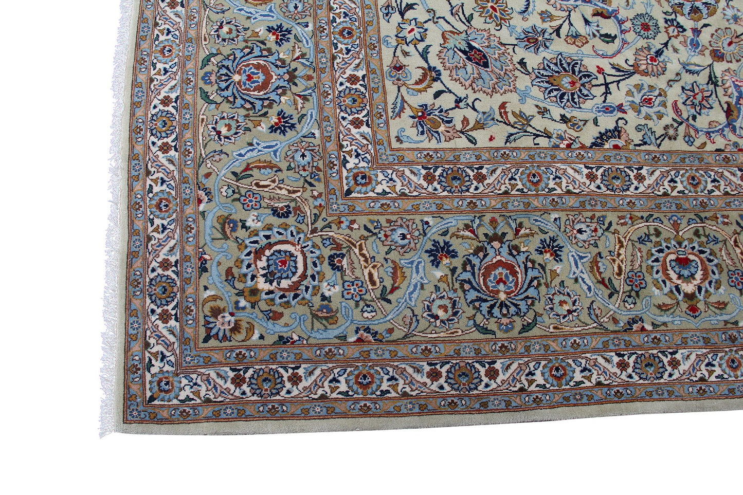 Traditional Persian Kashan Handmade Wool And Silk Carpet