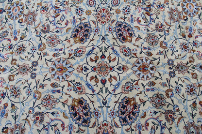 Traditional Persian Kashan Handmade Wool And Silk Carpet-id9

