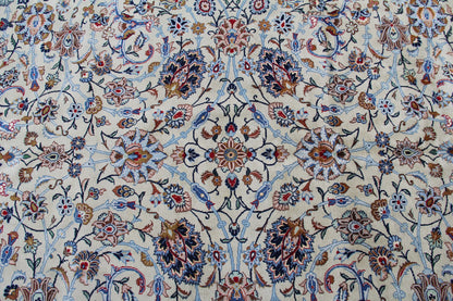 Traditional Persian Kashan Handmade Wool And Silk Carpet